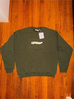 Off-White Spray Arrow Skate Crewneck Winter Moss Size L